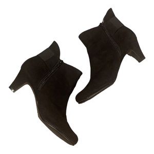 Aerosoles Black Play Again Heel Bootie Size 8.5, Fabric Upper Balance Man Made